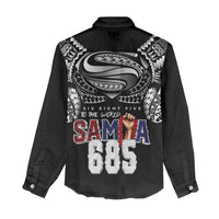 Super Samoa-Six Eight Five to The World Women Casual Shirt Traditional Samoan Tattoo Black Color
