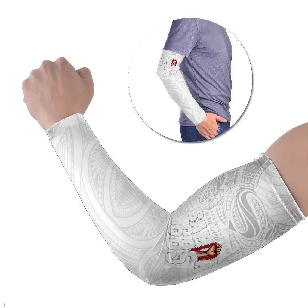 Super Samoa-Six Eight Five to The World Arm Sleeves Traditional Samoan Tattoo All White