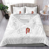Super Samoa-Six Eight Five to The World Bedding Set Traditional Samoan Tattoo All White