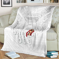 Super Samoa-Six Eight Five to The World Blanket Traditional Samoan Tattoo All White LT03 - Polynesian Pride