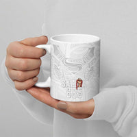 Super Samoa-Six Eight Five to The World Ceramic Mug Traditional Samoan Tattoo All White