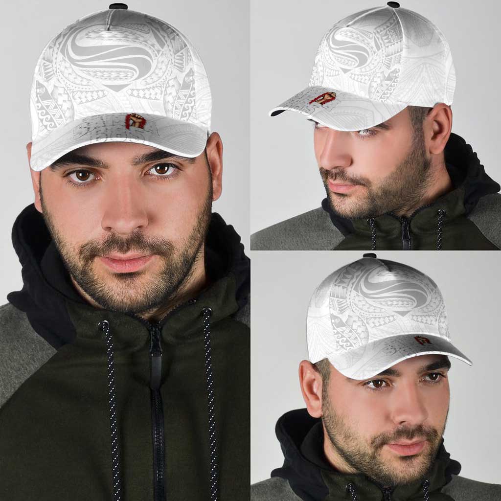 Super Samoa-Six Eight Five to The World Classic Cap Traditional Samoan Tattoo All White
