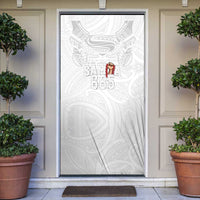 Super Samoa-Six Eight Five to The World Door Cover Traditional Samoan Tattoo All White