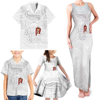 Super Samoa-Six Eight Five to The World Family Matching Tank Maxi Dress and Hawaiian Shirt Traditional Samoan Tattoo All White