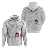 Super Samoa-Six Eight Five to The World Hoodie Traditional Samoan Tattoo All White
