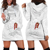 Super Samoa-Six Eight Five to The World Hoodie Dress Traditional Samoan Tattoo All White LT03 - Polynesian Pride