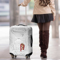 Super Samoa-Six Eight Five to The World Luggage Cover Traditional Samoan Tattoo All White