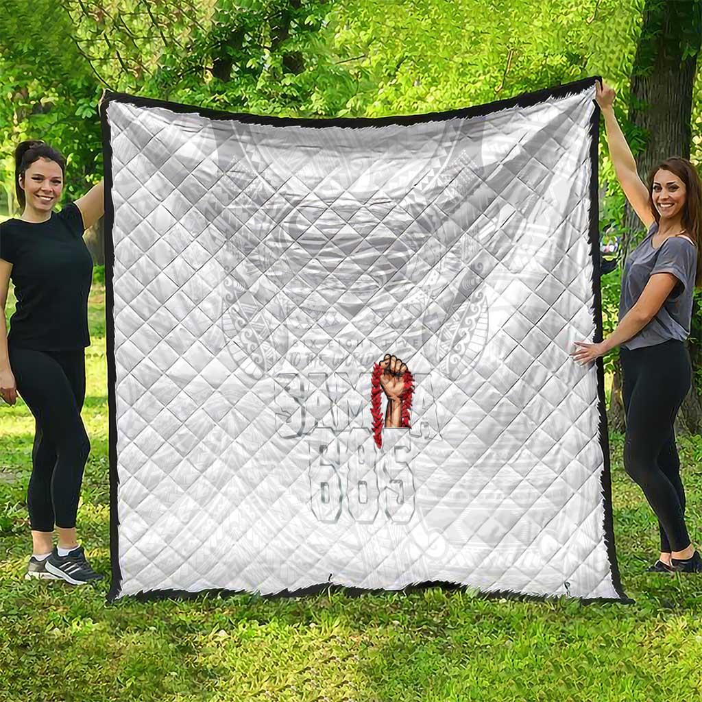 Super Samoa-Six Eight Five to The World Quilt Traditional Samoan Tattoo All White