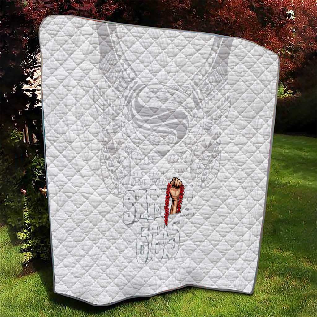 Super Samoa-Six Eight Five to The World Quilt Traditional Samoan Tattoo All White