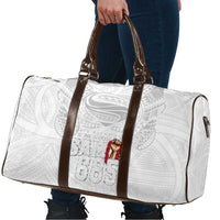 Super Samoa-Six Eight Five to The World Travel Bag Traditional Samoan Tattoo All White