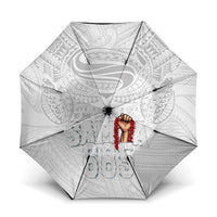 Super Samoa-Six Eight Five to The World Umbrella Traditional Samoan Tattoo All White LT03 One Size Folded 11.42 inch Opened Diameter 37.4 inch White - Polynesian Pride