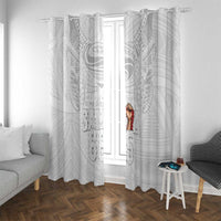 Super Samoa-Six Eight Five to The World Window Curtain Traditional Samoan Tattoo All White LT03 With Grommets White - Polynesian Pride