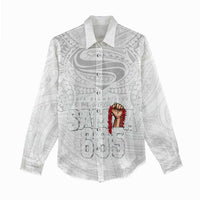 Super Samoa-Six Eight Five to The World Women Casual Shirt Traditional Samoan Tattoo All White