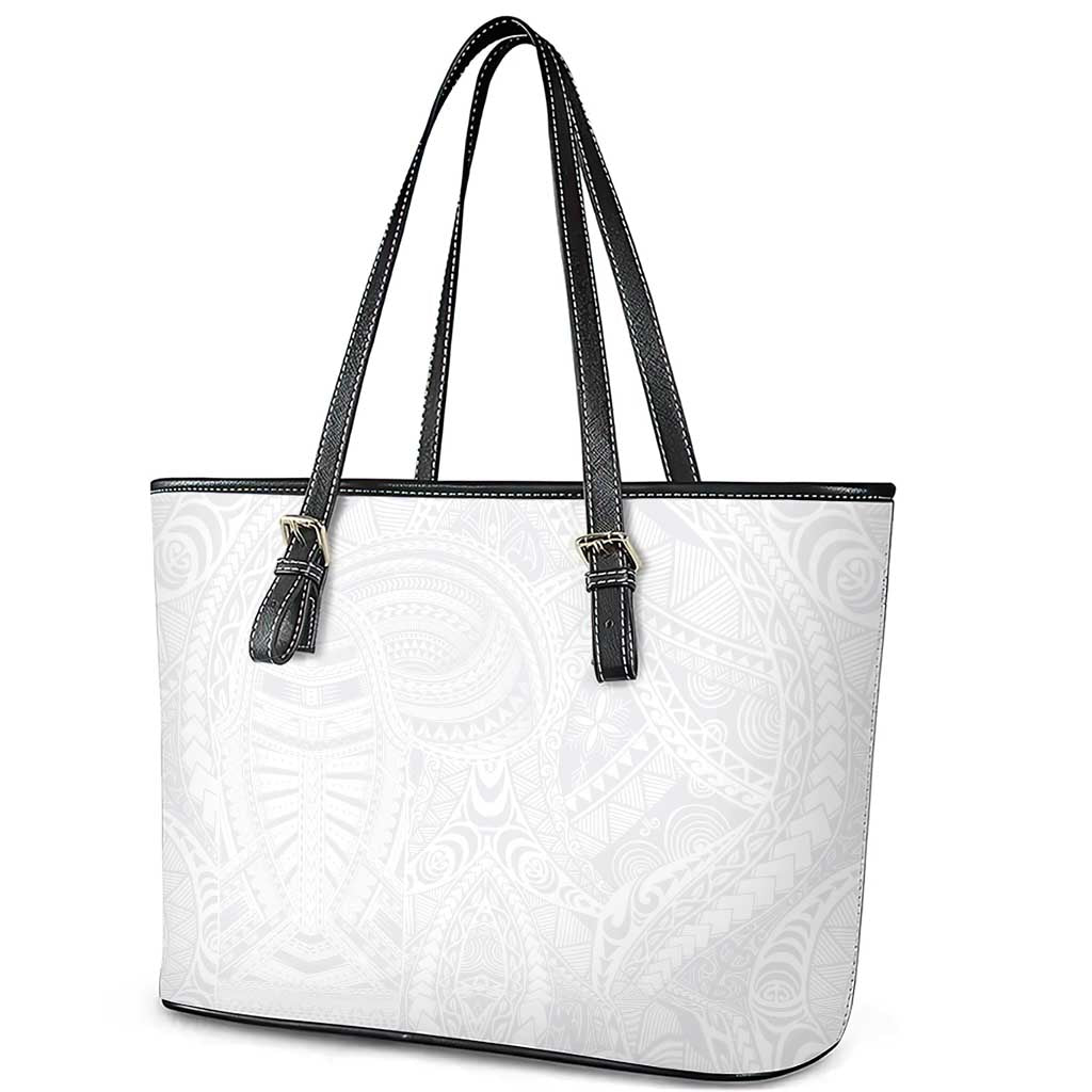 Lotu Tamaiti Samoan Art Tattoo Polynesian Pattern Leather Tote Bag