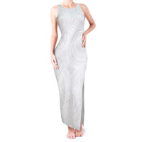 Lotu Tamaiti Samoan Art Tattoo Polynesian Pattern Tank Maxi Dress LT03 Women White - Polynesian Pride