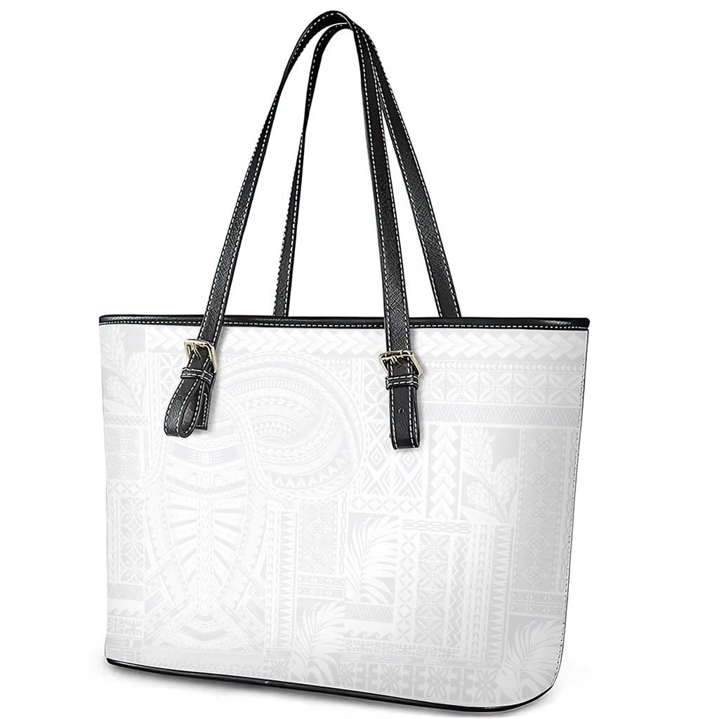 Lotu Tamaiti Samoan Art Tattoo Siapo Pattern Leather Tote Bag