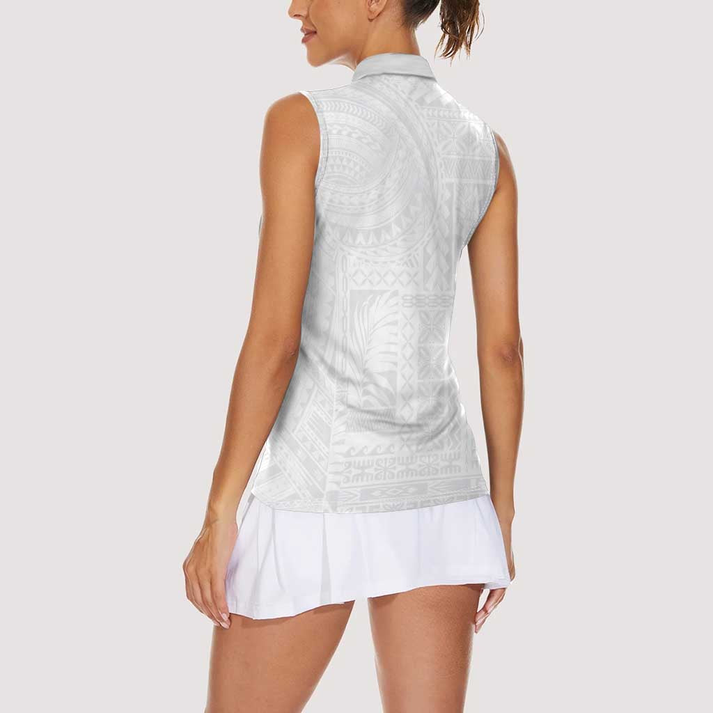 Lotu Tamaiti Samoan Art Tattoo Siapo Pattern Women Sleeveless Polo Shirt