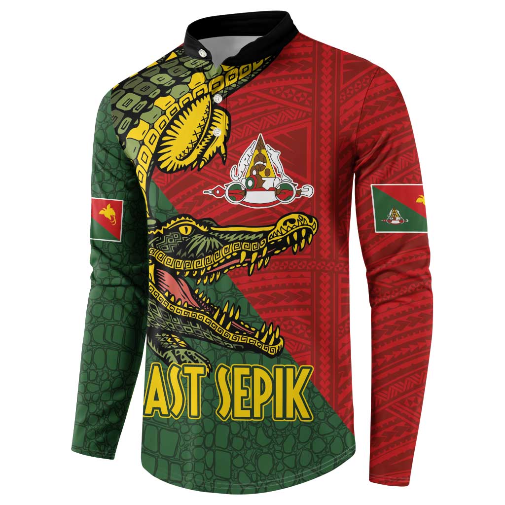 Sepik River Crocodile & Arts Festival Melanesian Pattern Button Sweatshirt