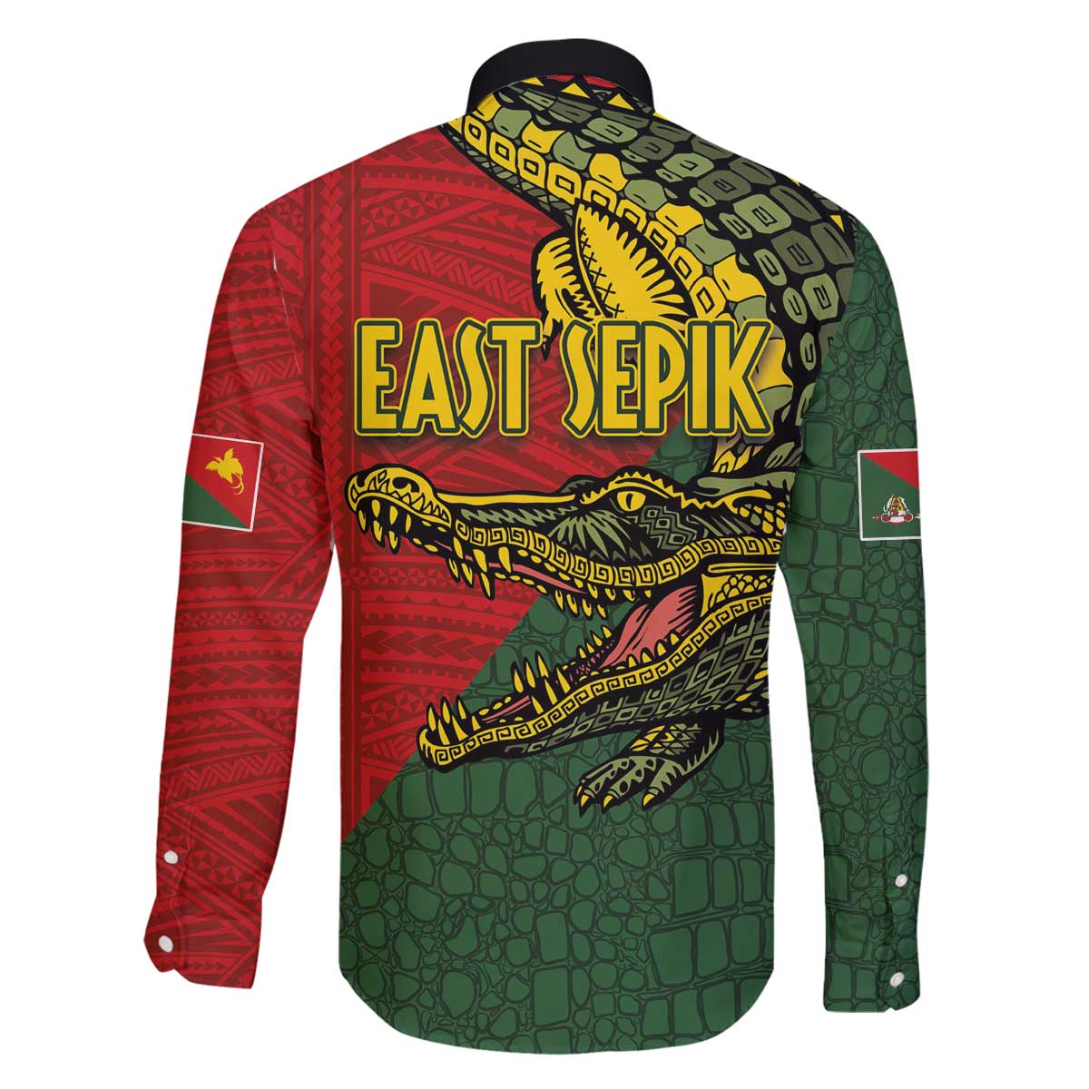 Sepik River Crocodile & Arts Festival Melanesian Pattern Family Matching Off The Shoulder Long Sleeve Dress and Hawaiian Shirt