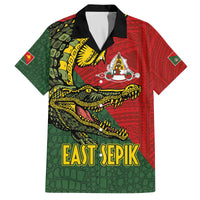Sepik River Crocodile & Arts Festival Melanesian Pattern Family Matching Off Shoulder Short Dress and Hawaiian Shirt