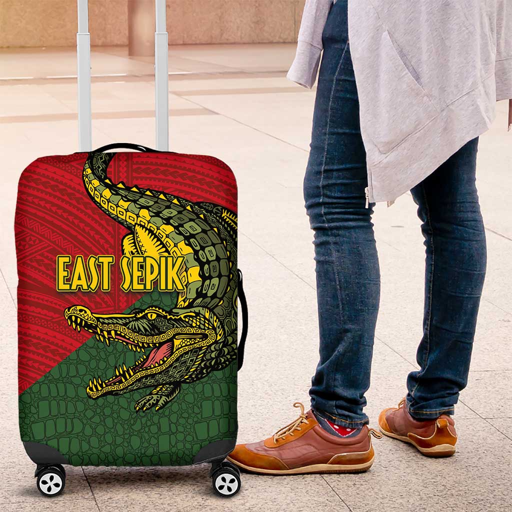 Sepik River Crocodile & Arts Festival Melanesian Pattern Luggage Cover LT03 Red - Polynesian Pride