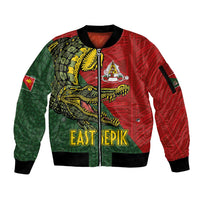 Sepik River Crocodile & Arts Festival Melanesian Pattern Sleeve Zip Bomber Jacket