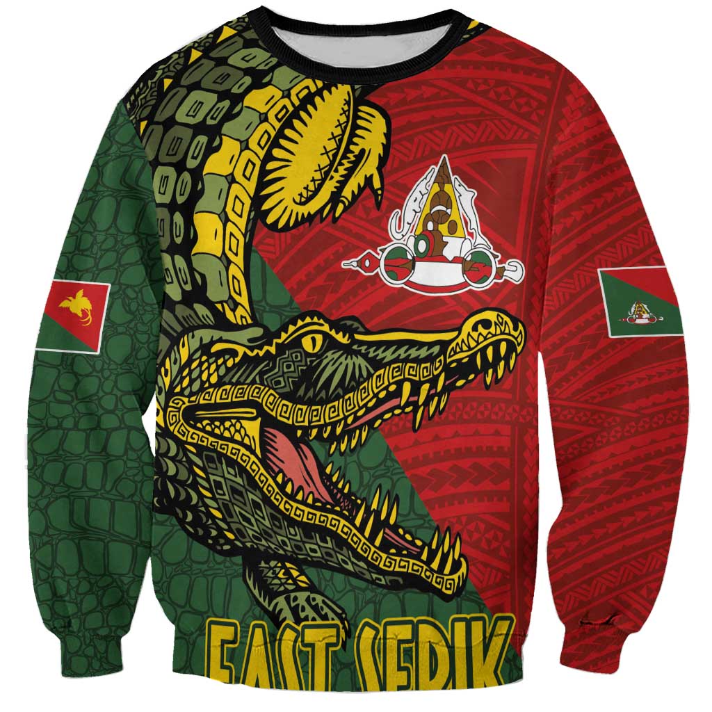 Sepik River Crocodile & Arts Festival Melanesian Pattern Sweatshirt LT03 Unisex Red - Polynesian Pride