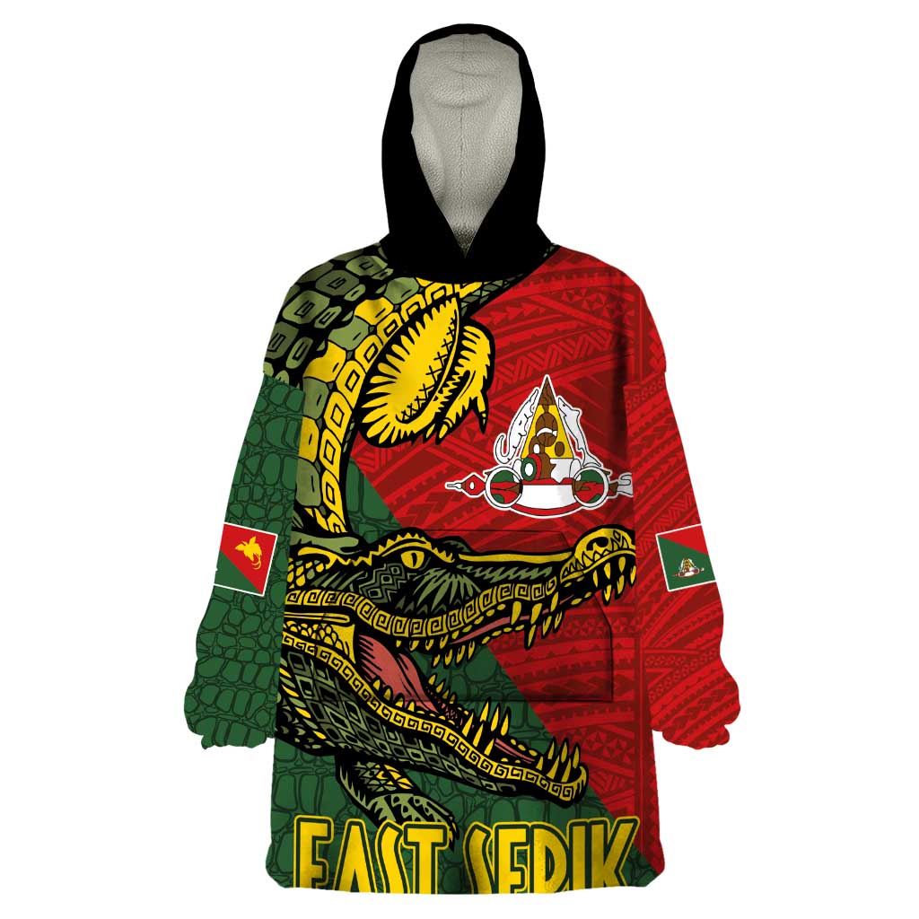 Sepik River Crocodile & Arts Festival Melanesian Pattern Wearable Blanket Hoodie