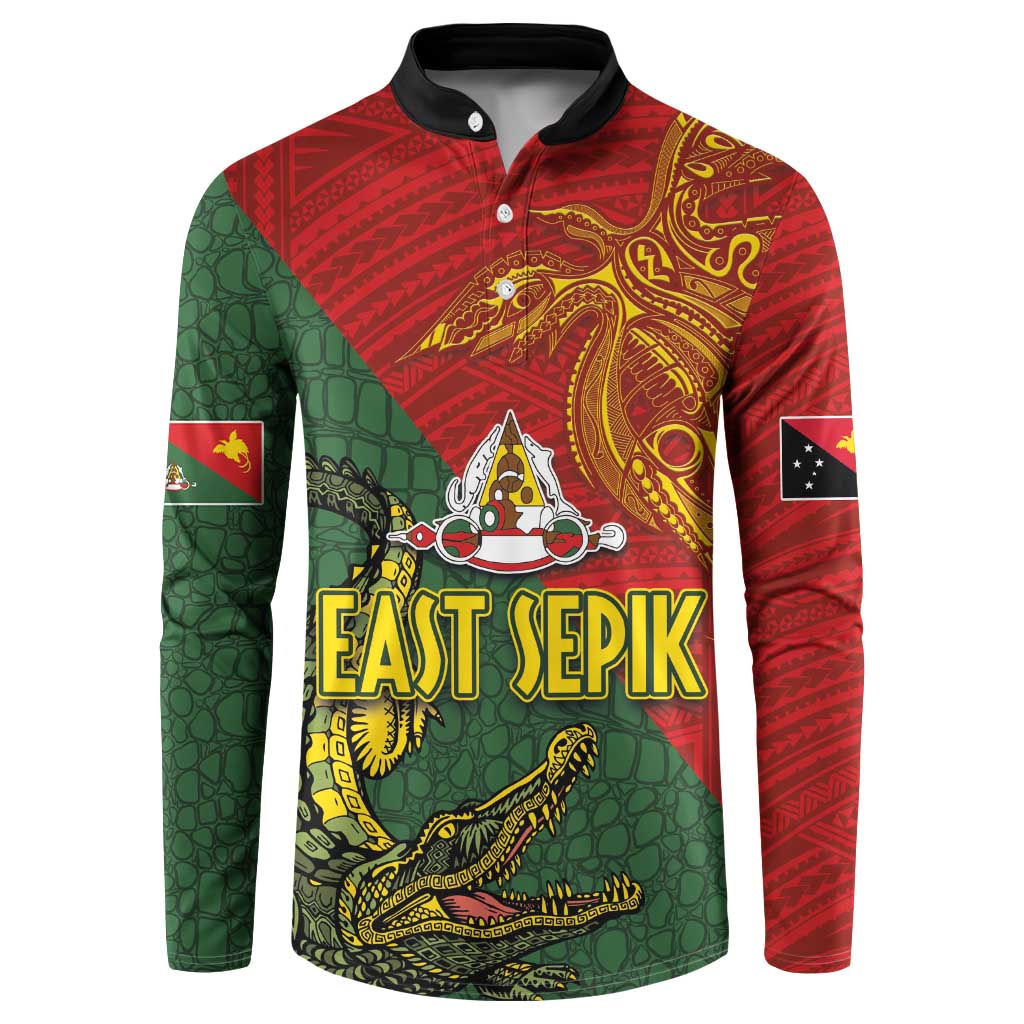 Sepik River Crocodile & Arts Festival Button Sweatshirt Bird-of-paradise Melanesian Tattoo
