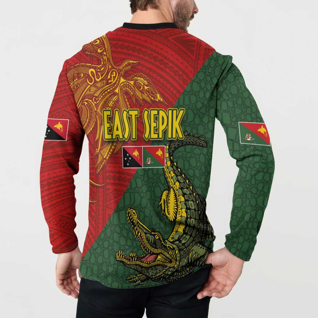 Sepik River Crocodile & Arts Festival Button Sweatshirt Bird-of-paradise Melanesian Tattoo
