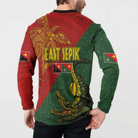 Sepik River Crocodile & Arts Festival Button Sweatshirt Bird-of-paradise Melanesian Tattoo