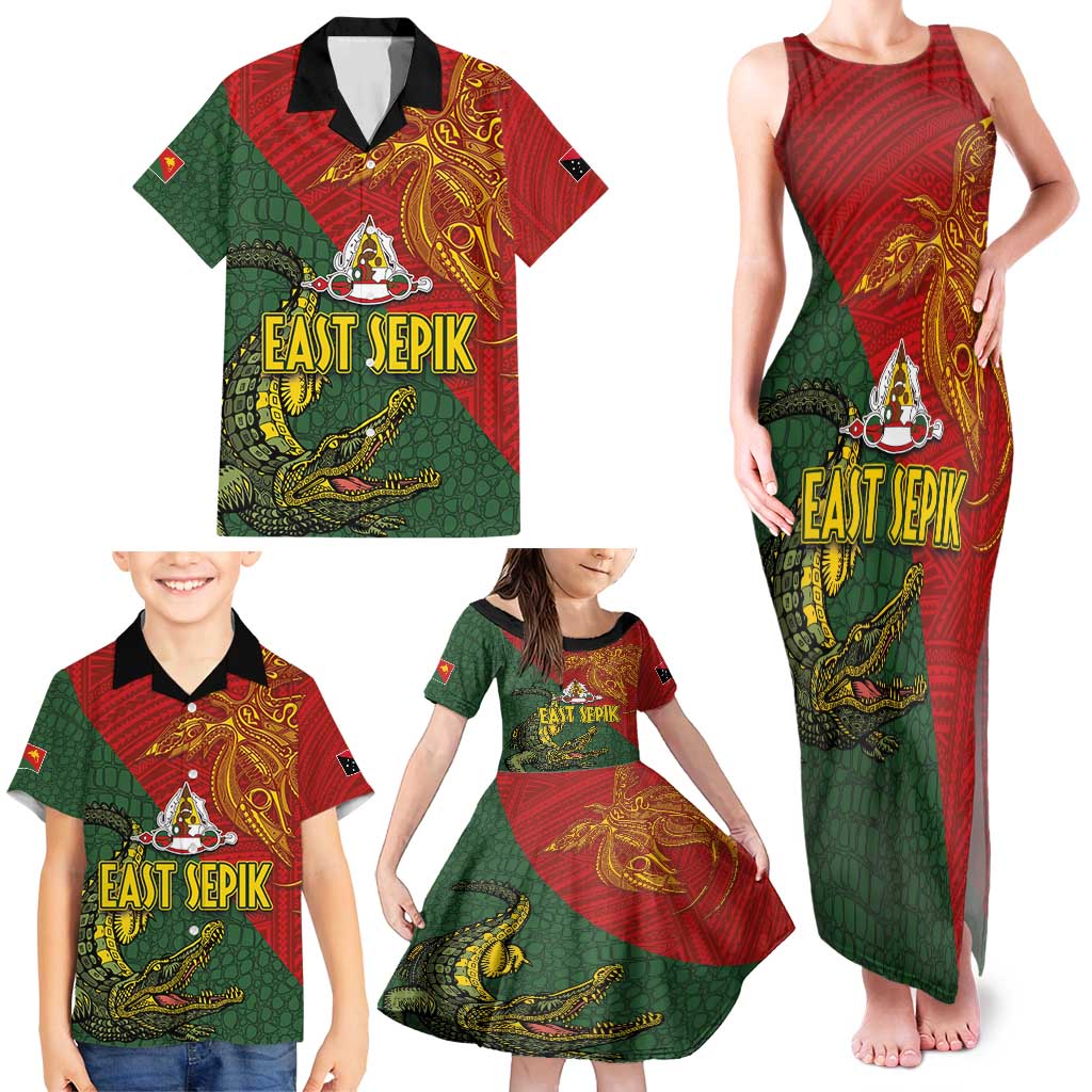 Sepik River Crocodile & Arts Festival Family Matching Tank Maxi Dress and Hawaiian Shirt Bird-of-paradise Melanesian Tattoo LT03 - Polynesian Pride