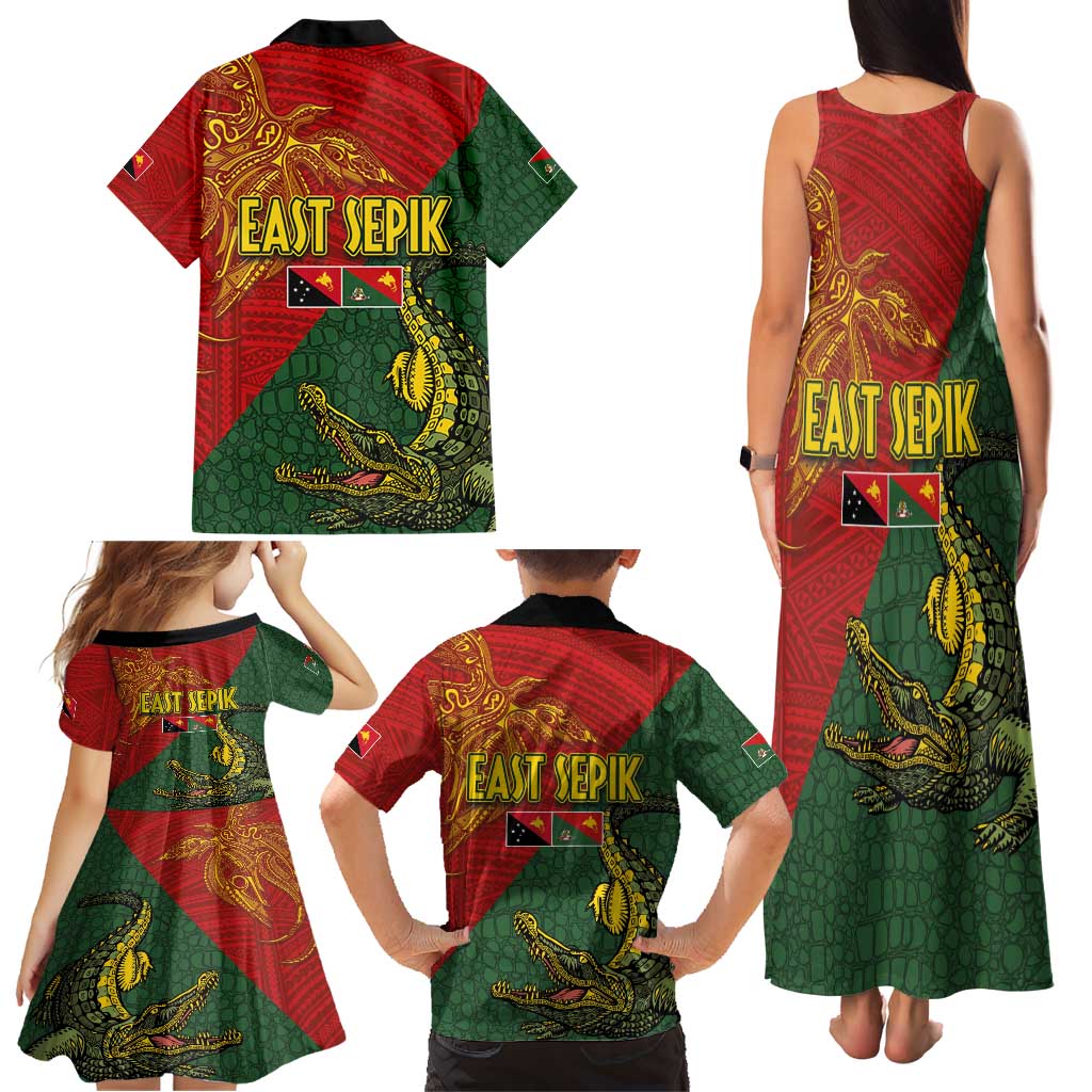 Sepik River Crocodile & Arts Festival Family Matching Tank Maxi Dress and Hawaiian Shirt Bird-of-paradise Melanesian Tattoo LT03 - Polynesian Pride