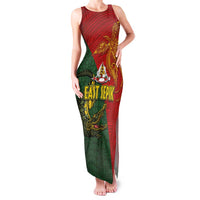 Sepik River Crocodile & Arts Festival Family Matching Tank Maxi Dress and Hawaiian Shirt Bird-of-paradise Melanesian Tattoo LT03 Mom's Dress Red - Polynesian Pride