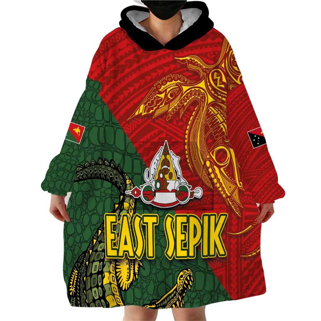 Sepik River Crocodile & Arts Festival Wearable Blanket Hoodie Bird-of-paradise Melanesian Tattoo
