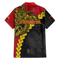 Papua New Guinea Independence Day Family Matching Off The Shoulder Long Sleeve Dress and Hawaiian Shirt Bird-of-paradise Melanesian Tattoo