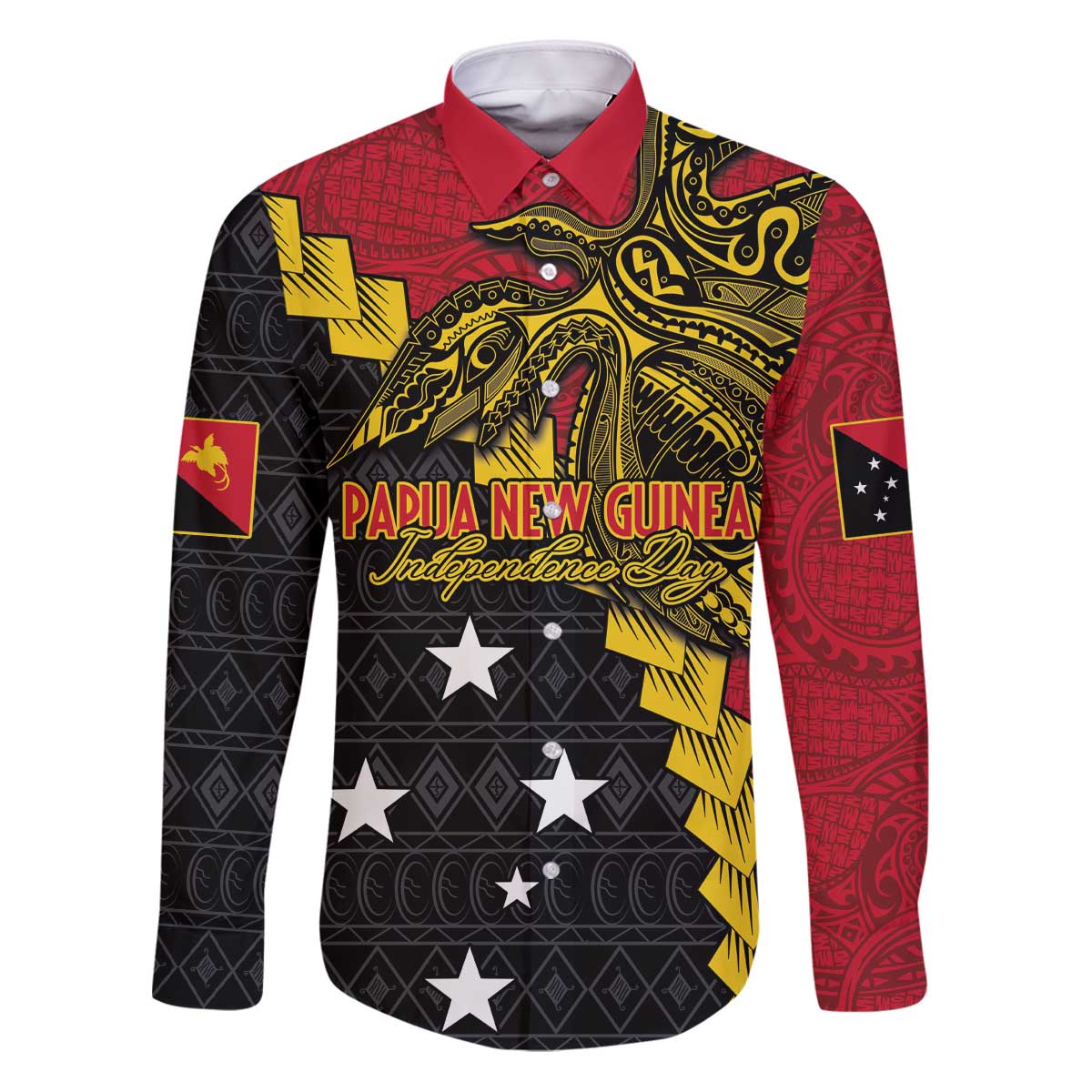 Papua New Guinea Independence Day Family Matching Puletasi and Hawaiian Shirt Bird-of-paradise Melanesian Tattoo