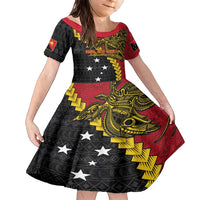 Papua New Guinea Independence Day Family Matching Short Sleeve Bodycon Dress and Hawaiian Shirt Bird-of-paradise Melanesian Tattoo