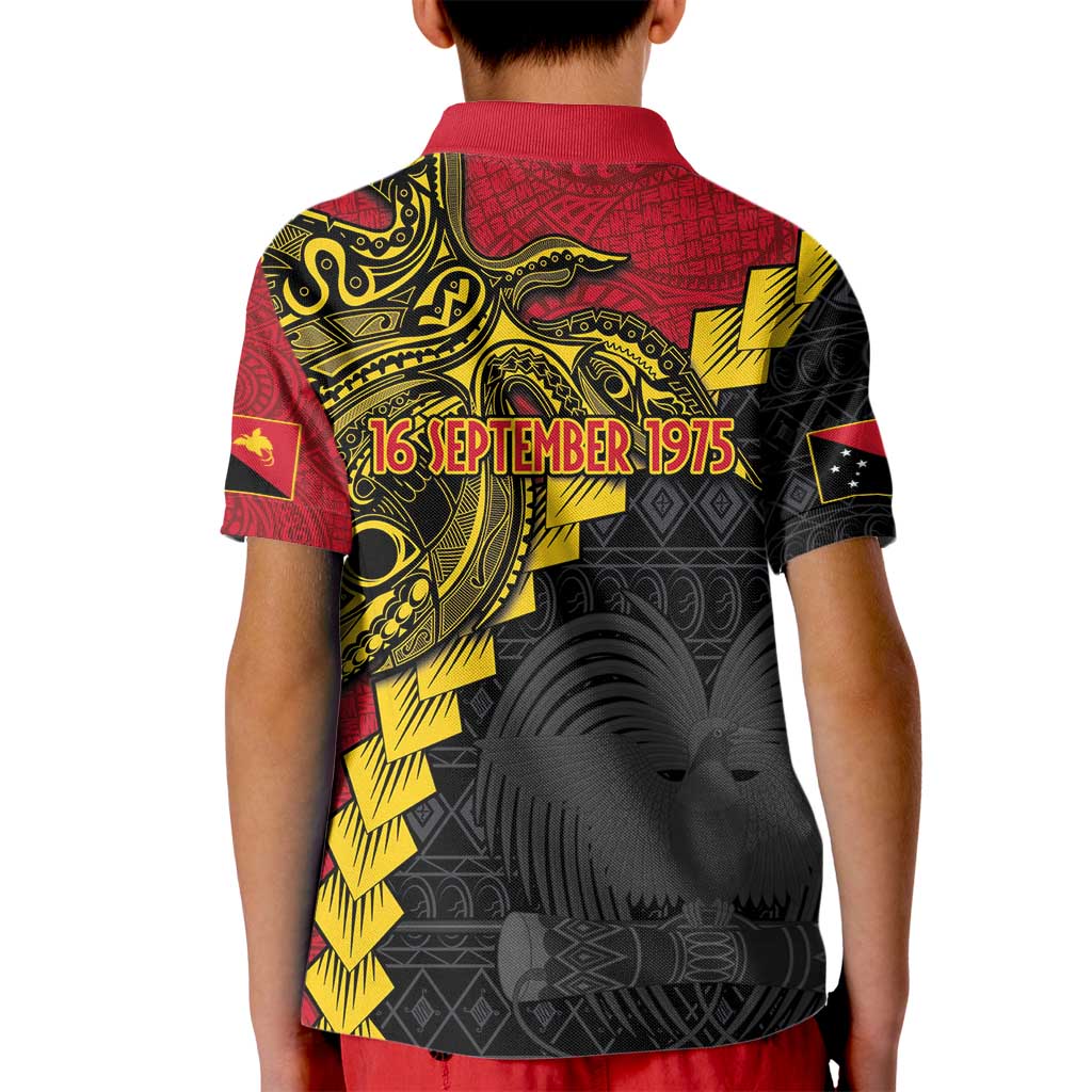 Papua New Guinea Independence Day Kid Polo Shirt Bird-of-paradise Melanesian Tattoo