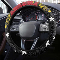 Papua New Guinea Independence Day Steering Wheel Cover Bird-of-paradise Melanesian Tattoo