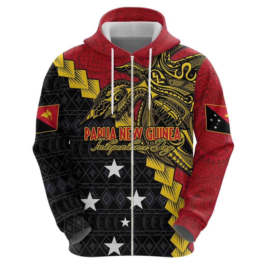 Papua New Guinea Independence Day Zip Hoodie Bird-of-paradise Melanesian Tattoo