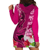 Polynesian Fiji Hoodie Dress Shark and Hibiscus Tapa Pattern Purple Version LT03 - Polynesian Pride