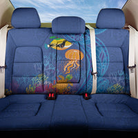 Hawaiian Funny Fruits Sea Animals Back Car Seat Cover Mango Reef Triggerfish and Pineapple Turtle and Mandarin Jellyfish LT03 One Size Blue - Polynesian Pride