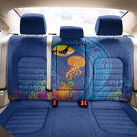 Hawaiian Funny Fruits Sea Animals Back Car Seat Cover Mango Reef Triggerfish and Pineapple Turtle and Mandarin Jellyfish LT03 - Polynesian Pride