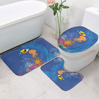 Hawaiian Funny Fruits Sea Animals Bathroom Set Mango Reef Triggerfish and Pineapple Turtle and Mandarin Jellyfish LT03 - Polynesian Pride
