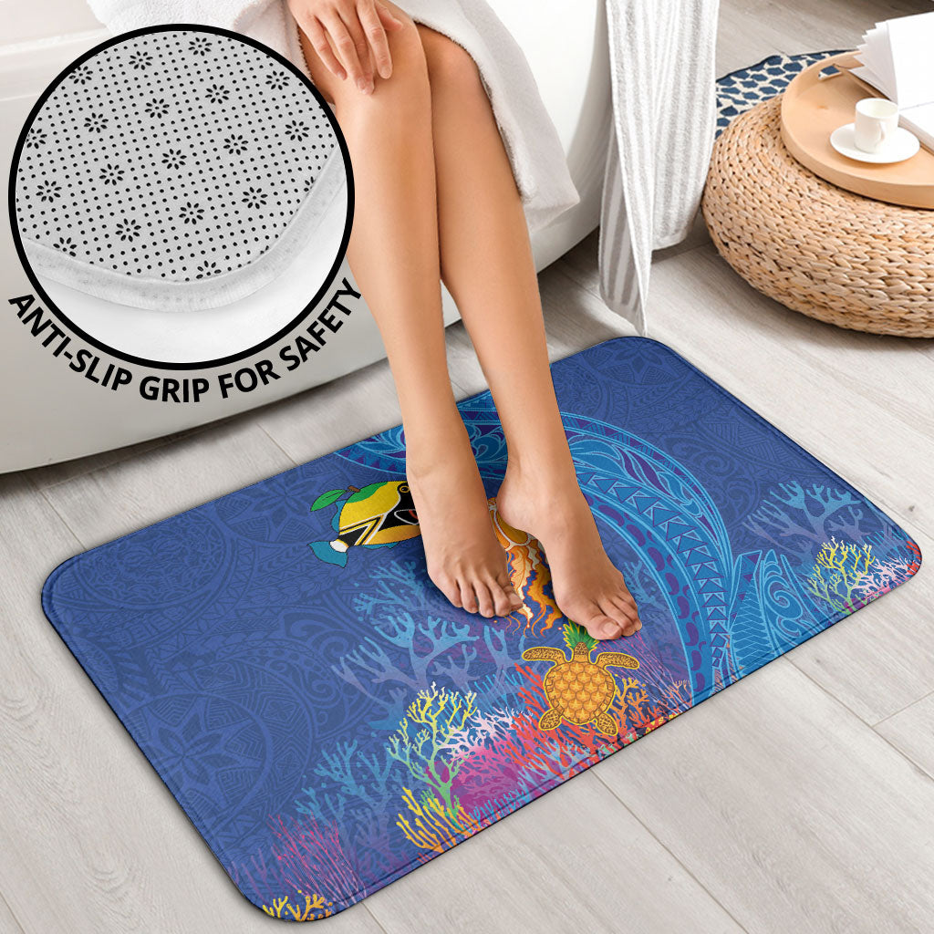 Hawaiian Funny Fruits Sea Animals Bathroom Set Mango Reef Triggerfish and Pineapple Turtle and Mandarin Jellyfish LT03 - Polynesian Pride