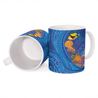 Hawaiian Funny Fruits Sea Animals Ceramic Mug Mango Reef Triggerfish and Pineapple Turtle and Mandarin Jellyfish LT03 - Polynesian Pride