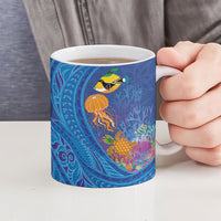 Hawaiian Funny Fruits Sea Animals Ceramic Mug Mango Reef Triggerfish and Pineapple Turtle and Mandarin Jellyfish LT03 - Polynesian Pride