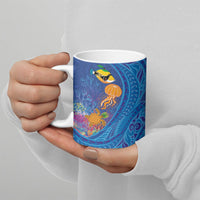 Hawaiian Funny Fruits Sea Animals Ceramic Mug Mango Reef Triggerfish and Pineapple Turtle and Mandarin Jellyfish LT03 - Polynesian Pride