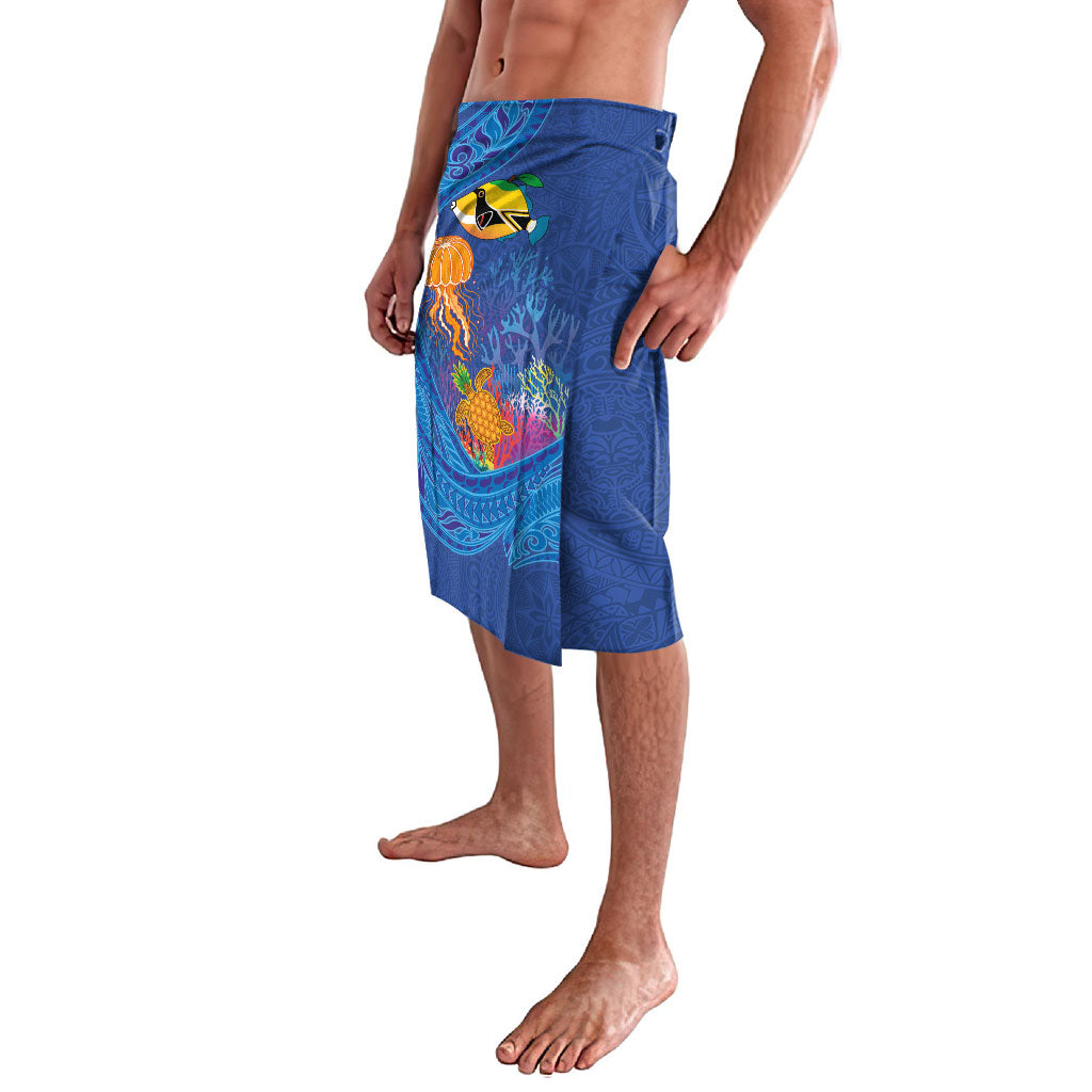 Hawaiian Funny Fruits Sea Animals Lavalava Mango Reef Triggerfish and Pineapple Turtle and Mandarin Jellyfish LT03 - Polynesian Pride